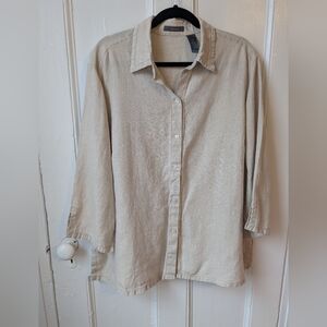 Vintage Liz Claiborne Classic Linen Button Down - Size 2X